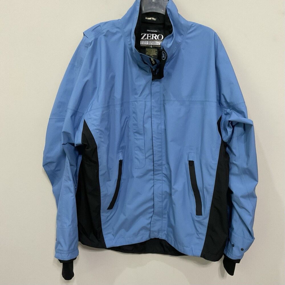 Zero Restriction Jacket Mens Sz XL Blue Full Zip Gore Waterproof Golf Contender